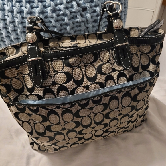 Coach bag signature monogramed grey and black - Picture 5 of 16